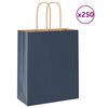 vidaXL Paper Bags 250 pcs with Handles Blue 18x8x22 cm