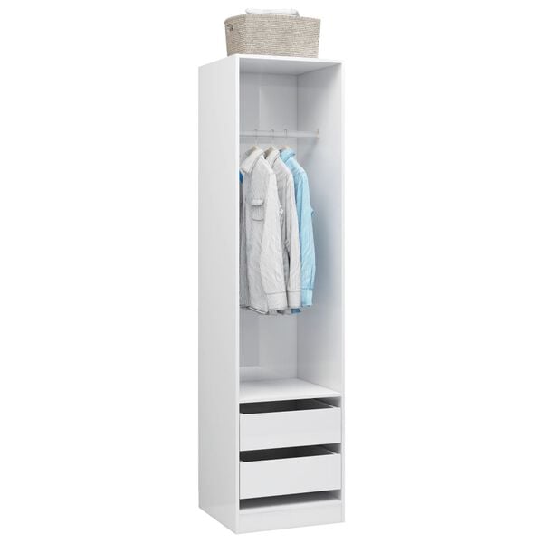 vidaXL Wardrobe High gloss white Engineered wood Compact Wardrobe