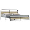 vidaXL Bed Frame Sonoma Oak Steel Super King Bed Frame Rectangular