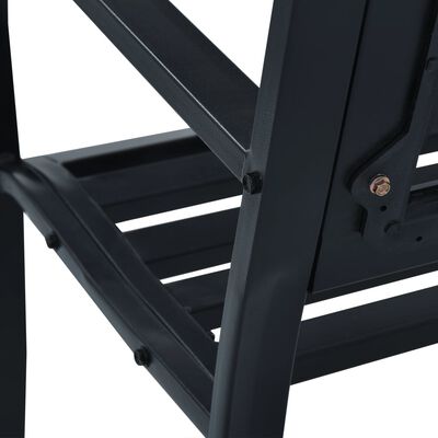 vidaXL Patio Bench 49.2" Black Steel