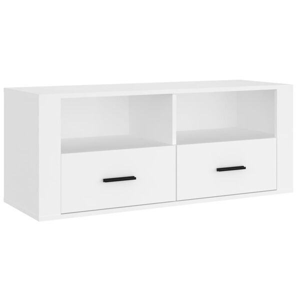 vidaXL TV Cabinet White Engineered wood 39.4 x 13.8 x 15.7 in TV Cabinet