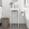 vidaXL Washbasin Frame With Basin White Ceramic 17 in Bathroom Furniture