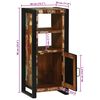 vidaXL Bathroom Cabinet with Shelf with Door Brown Solid Reclaim Wood