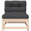 vidaXL Patio Sofa Anthracite Solid Pine Wood Single Modular