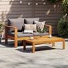 vidaXL Garden Sofa Dark grey Solid acacia wood 2-seater Modular