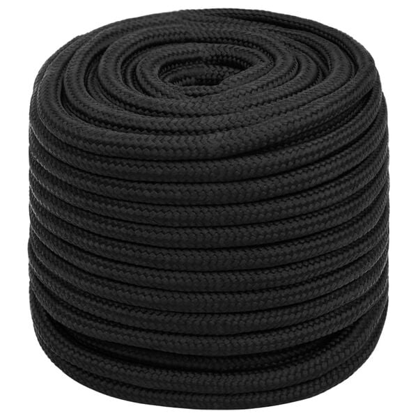 vidaXL Boat Rope Full Black 0.63 " 328.1 ' Polypropylene
