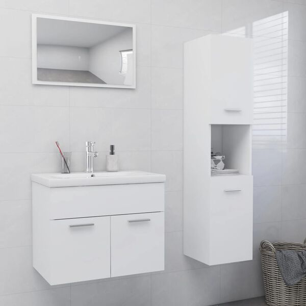 vidaXL Bathroom Furniture Set White Engineered Wood Medium