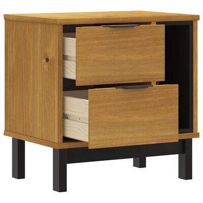 vidaXL Bedside Cabinet FLAM 19.3"x13.8"x19.7" Solid Wood Pine