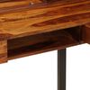 vidaXL Desk Natural Wood Solid Acacia Wood and Powder Coated Steel