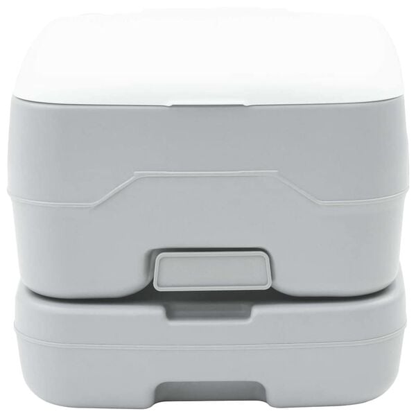 vidaXL Camping Toilet Manual Grey and White 16.34 x 14.37 x 11.81 in