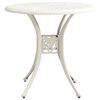 vidaXL Bistro Set White Cast aluminum Medium Bistro Set Round