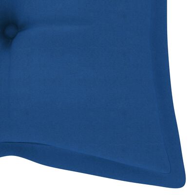 vidaXL Patio Bench with Blue Cushion 47.2" Solid Teak Wood