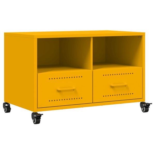 vidaXL TV Cabinet Mustard Yellow Cold-rolled Steel Compact TV Cabinet