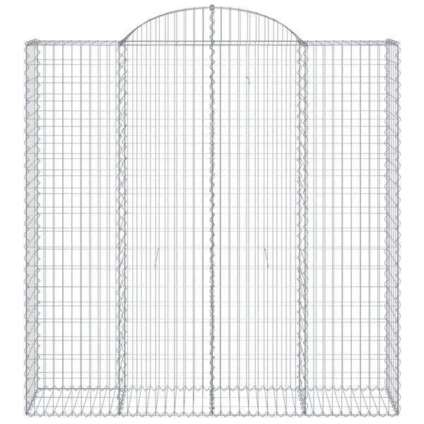 vidaXL Gabion Basket Set of 5 Silver Galvanized iron