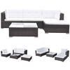 vidaXL Lounge Set Brown Powder-coated steel Medium Modular