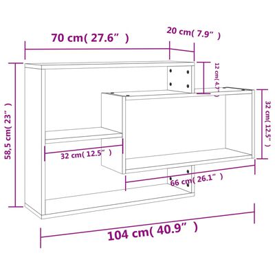 vidaXL Wall Shelves Sonoma Oak 40.9"x7.9"x23" Engineered Wood