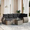 vidaXL Garden Sofa Set Grey Poly Rattan, Steel Large Modular