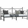 vidaXL Daybed With Trundle Black Steel 29.5x74.8 in