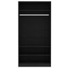 vidaXL Wardrobe Black Engineered wood Compact Wardrobe Rectangular