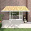 vidaXL Retractable Awning Yellow and White Powder-coated Aluminum Large