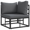 vidaXL Garden Sofa Set with Cushion 6 pcs Black Aluminium
