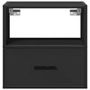vidaXL Wall-mounted Bedside Cabinet Set of 2 Black Engineered wood, Metal