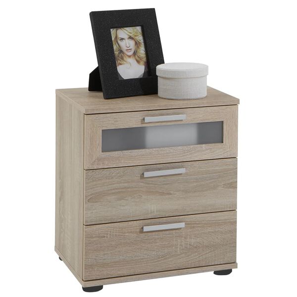 FMD Bedside Table Oak Melamine-covered chipboard Small Bedside Table