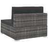 vidaXL Patio Sofa Grey poly rattan, Dark grey cushions