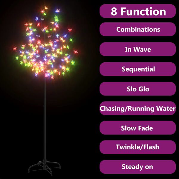 vidaXL Christmas Tree Black trunk with colorful LED lights