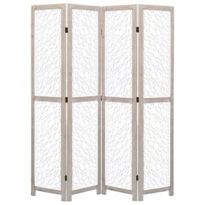 vidaXL 4-Panel Room Divider White 55.1"x65" Solid Wood
