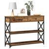 vidaXL Console Table with Drawer with Shelf Old wood 100 x 28 x 75 cm