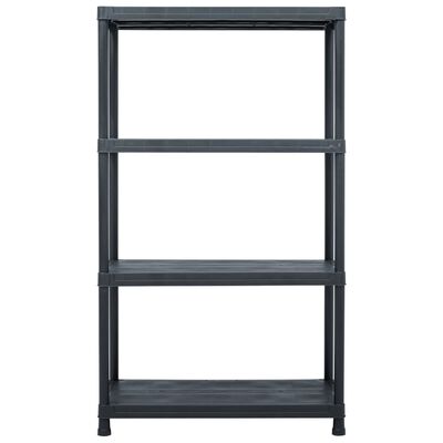 vidaXL Storage Shelf Rack Black 440.9 lb 31.5"x15.7"x54.3" Plastic