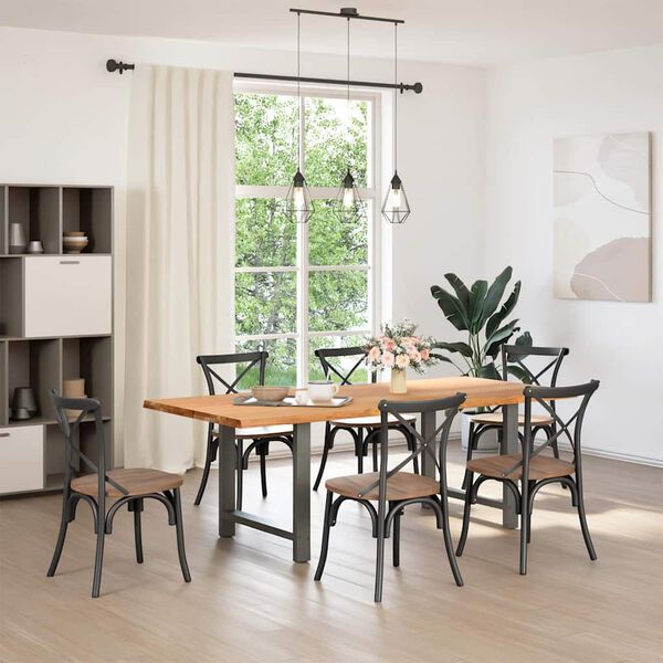 vidaXL Dining Table Light brown, Anthracite