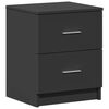 vidaXL Bedside Cabinet Set of 2 Black Engineered wood Medium
