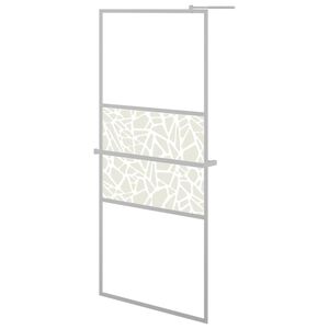 vidaXL Walk-in Shower Wall with Shelf Chrome 31.5"x76.8" ESG Glass&Aluminum