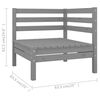 vidaXL Garden Lounge Set Grey Solid Pine Wood Modular Rustic Durable