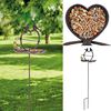 HI Bird Feeder Brown Cast iron Decorative Inlays Heart-shaped