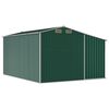 vidaXL Garden Shed Green Galvanized Steel, Polypropylene Large