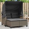 vidaXL Garden Sofa Grey PE rattan, powder-coated steel 2-seater