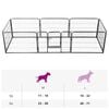 vidaXL Dog Playpen Black Powder-Coated Steel