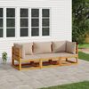 vidaXL Garden Lounge Set Taupe Solid Acacia wood 3 Piece Set Modular