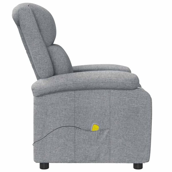 vidaXL Massage Chair Light Gray Fabric (100% polyester), Foam, Metal, Wood