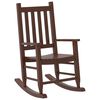 vidaXL Rocking Chair Set of 2 Brown Poplar Wood Kids Durable