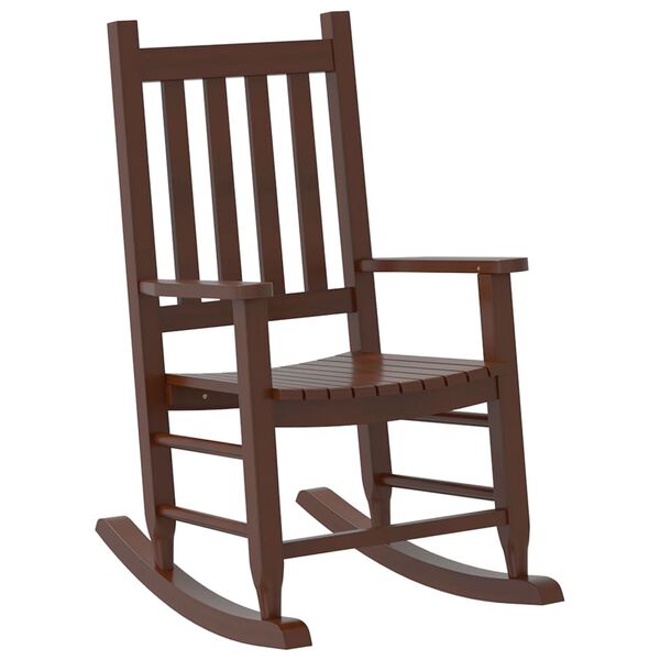 vidaXL Rocking Chair Set of 2 Brown Poplar Wood Kids Durable