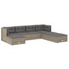 vidaXL Garden Lounge Set Gray PE Rattan, Powder-Coated Steel Large
