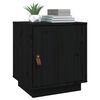 vidaXL Bedside Cabinet Black Solid pine wood Medium Bedside Cabinet