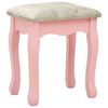 vidaXL Dressing Table Set with Stool Pink 39.4x15.7x57.5" Paulownia Wood