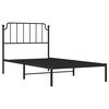 vidaXL Bed Frame Black Powder-Coated Steel Twin Bed Frame Rectangular