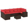 vidaXL 8 Piece Garden Sofa Set with Cushions Brown Poly Rattan