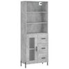 vidaXL Highboard Concrete Grey Engineered Wood and Iron Large Highboard